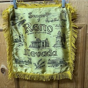 Vintage Souvenir Reno Pillow Sham with fringe